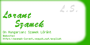 lorant szamek business card