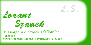 lorant szamek business card